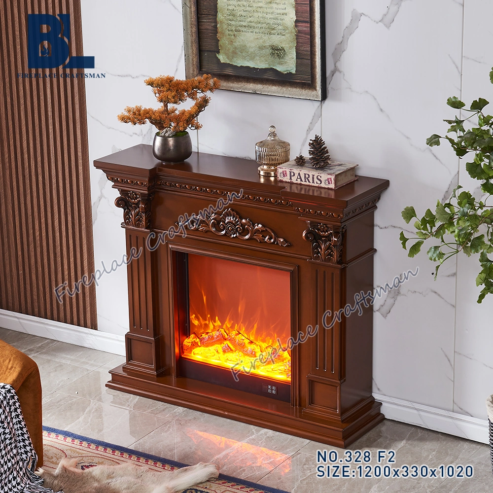Wholesale Electric Fireplaces High Quality Wooden Fireplace Mantle White Freestand Fireplace for Sale