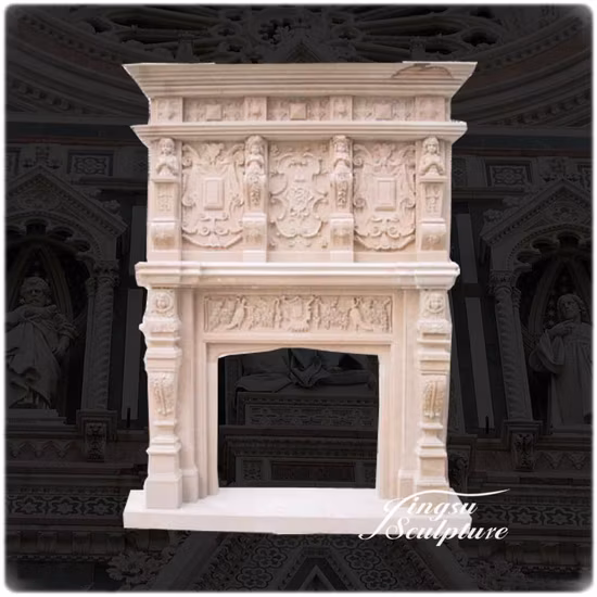 빌라용 맞춤형 대형 대리석 벽난로